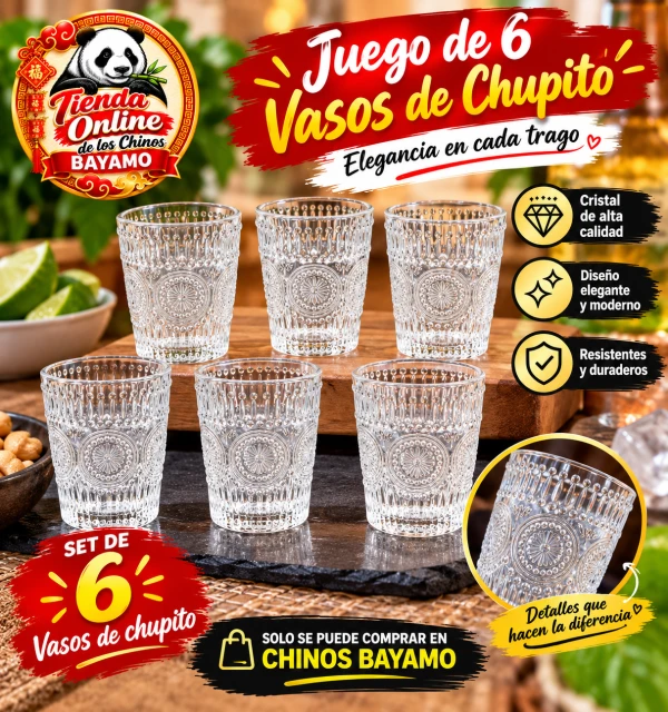 Juego de vasos de chupito's foto | Tienda de los Chinos en Bayamo |  BizneCubano